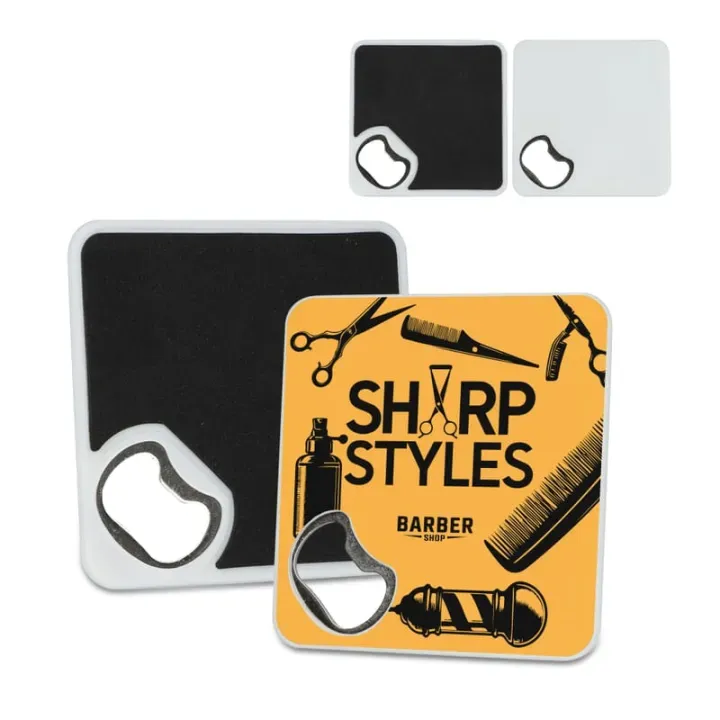 R-ABS coaster with bottle opener - LT93081 (gadzety reklamowe)